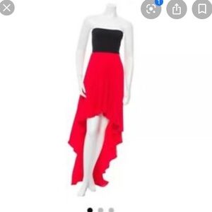 Alexis high low pleated dress